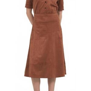NEW STELLAH vegan midi skirt in cognac